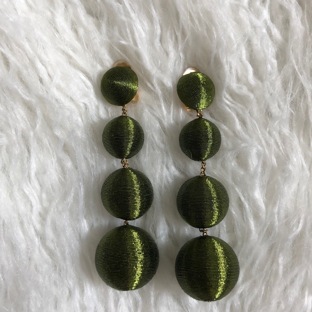 Rebecca De Ravenel 4 Drop Green Earrings Bon Bons